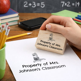 Carimbo De Borracha Propriedade da Sala de Aula da Sra. Johnson Dino F