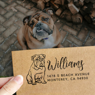 Carimbo De Borracha Proprietário do Bulldog Inglês Retornar Endereço P