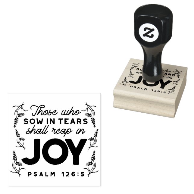 Carimbo De Borracha Psalm 126:5 Scripture Typography – Reap in Joy (Carimbado)