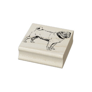 Carimbo De Borracha Pug de Cueca