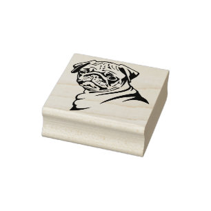 Carimbo De Borracha Pug de Cueca