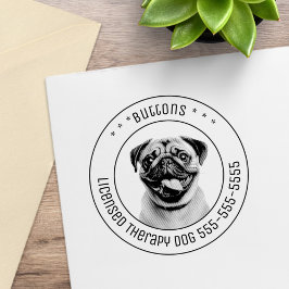 Carimbo De Borracha Pug Dog Pet Photo Round