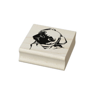 Carimbo De Borracha Pug Gato