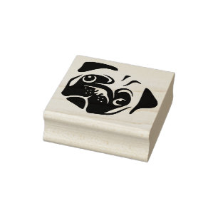 Carimbo De Borracha Pug Gato