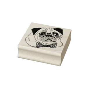 Carimbo De Borracha Pug Gato