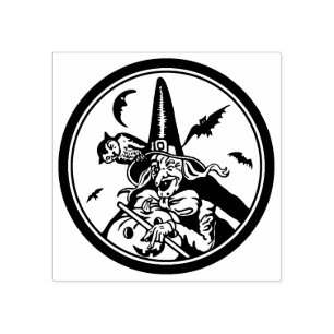 Carimbo De Borracha Pumpkin e Coruja da Bruxa do Dia das Bruxas