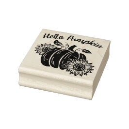 Carimbo De Borracha Pumpkin Girassóis Flores-de-Obra Adicione Seu Text