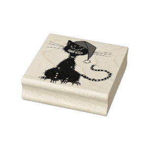 Carimbo De Borracha Punk Christmas: Gato com Papai Noel