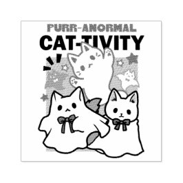 Carimbo De Borracha Purr-anormal Cat-tivity Fogueira de Halloween Desi