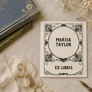 Carimbo De Borracha quadro Art nouveau ex libris