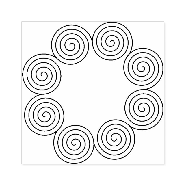 Carimbo De Borracha Quadro de Motif Espiral Redonda (Impressão)