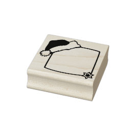 Carimbo De Borracha Quadro de Natal com Chapéu e Estrela Santa Claus