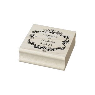 Carimbo De Borracha Quadro de texto personalizado vintage