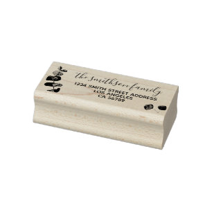 Carimbo De Borracha Quadro Floral Assinatura Botânica Família eucalipt