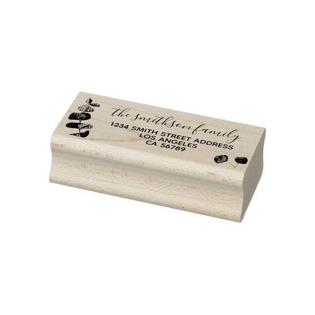 Carimbo De Borracha Quadro Floral Assinatura Botânica Família eucalipt (Carimbo)