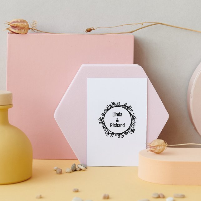 Carimbo De Borracha Quadro Floral Moderno, Casamento (Criador carregado)