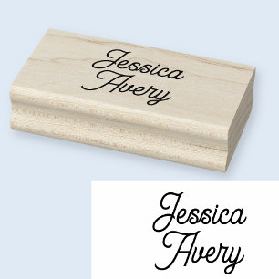 Carimbo De Borracha Qualquer Nome ou Texto Elegante Vintage Modern S