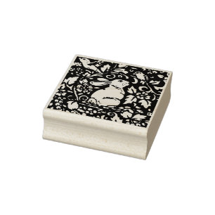 Carimbo De Borracha Rabbit Natureza Pássaro Floral Rolagem Páscoa Wo