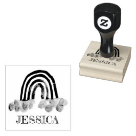 Carimbo De Borracha Rainbow Cute Kids Modern Watercolor