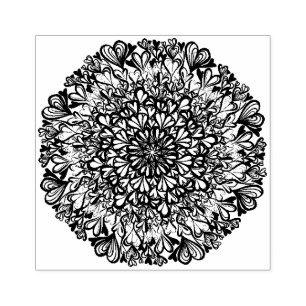 Carimbo De Borracha Rainbow Hearts Retro Mandala