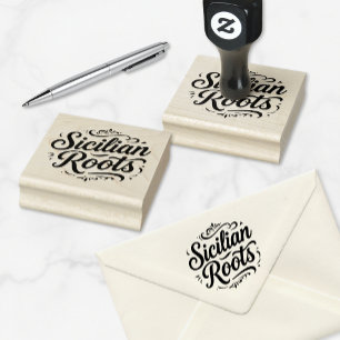Carimbo De Borracha Raízes Sicilianas - Design Italiano Patrimonial