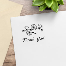 Carimbo De Borracha Ramificação Brilhante Obrigado 1x1