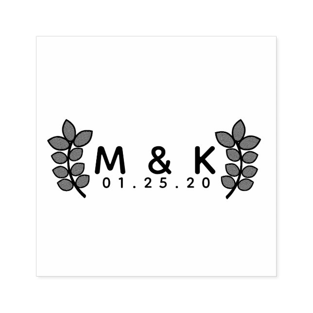 Carimbo De Borracha Ramo de Logotipo de Casamento Autoentintável (Impressão)