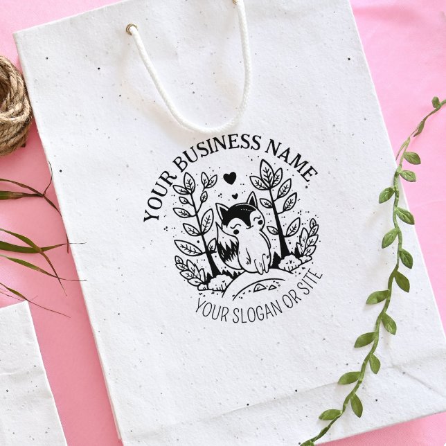 Carimbo De Borracha Raposa Bastante, Empresa Personalizada, Grande (Criador carregado)