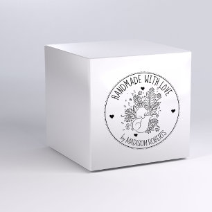 Carimbo De Borracha Raposa Botânica, Feita À Mão Com Amor,