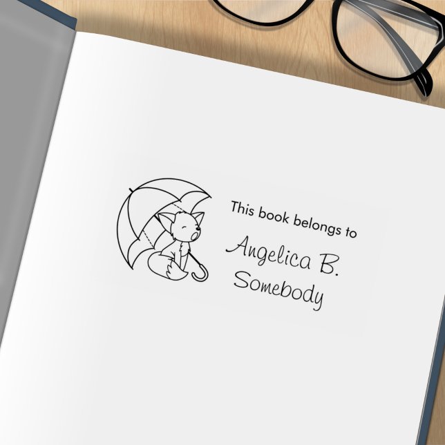 Carimbo De Borracha Raposa com Sono Bonita debaixo da Pasta Guarda-chu (Criador carregado)