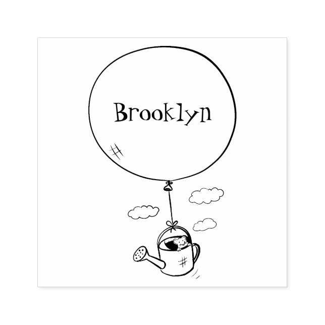 Carimbo De Borracha Rato bonito em água pode com desenho animado de ba (Impressão)