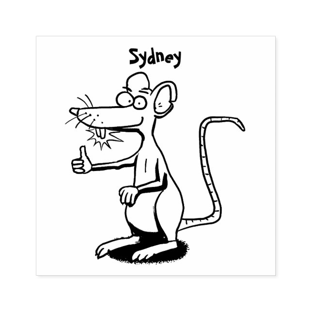 Carimbo De Borracha Rato castanho-bonito deita um desenho animado (Impressão)