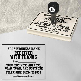 Carimbo De Borracha Recebido Com Agradecimento com Nome, Endereço e Da