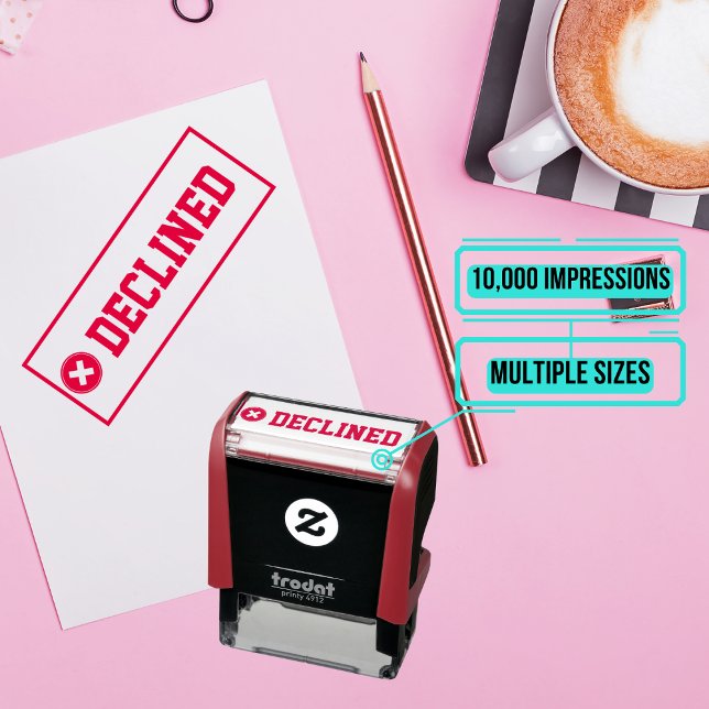 Carimbo de borracha - Recusado (Use this stamp to approve/decline invoices or other documents.)