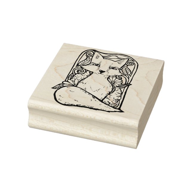 Carimbo De Borracha Red Fox Floral Art (Carimbo)