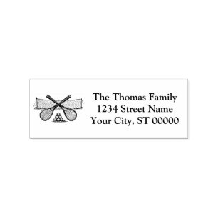 Carimbo De Borracha Rede de Tênis de Vintage Esporte, Raquetas Cruzad