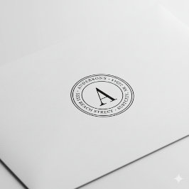 Carimbo De Borracha (REDIMENSIONADO) Monograma Elegante Endereço de de