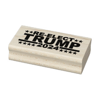 CARIMBO DE BORRACHA REELEITAR DONALD TRUMP 2024 STAMP WOOD ART