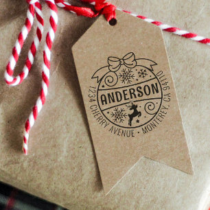 Carimbo De Borracha Reindeer Snowflake de Natal