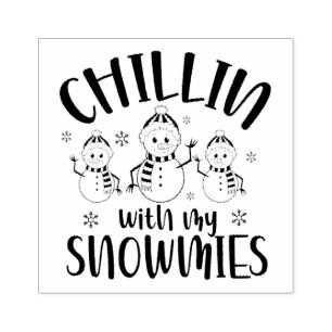 Carimbo De Borracha Relaxando com meus bonecos de neve Snowmies