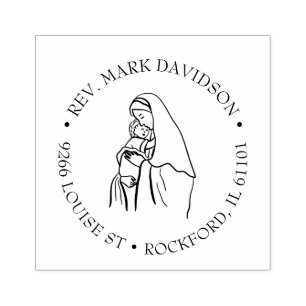 Carimbo De Borracha Religiosa da Virgem Católica Maria Jesus