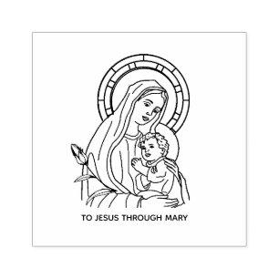 Carimbo De Borracha Religioso do Coração Imaculado da Virgem Maria J
