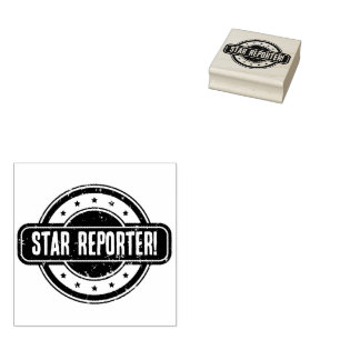 Carimbo De Borracha Repórter Estrela Maltratada Tema Jornal!