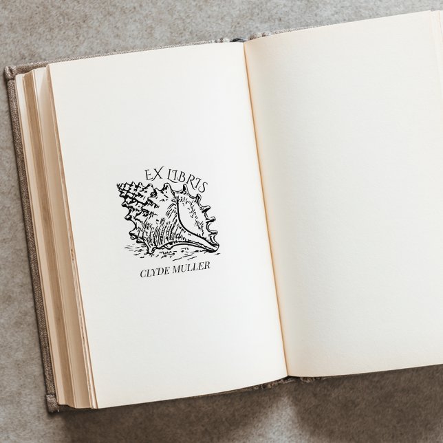 Carimbo De Borracha Reservatório Personalizado de Shell Ex Libris (Criador carregado)