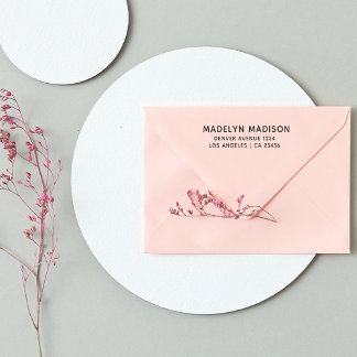 Carimbo De Borracha Retornar Endereço Nome Moderno Minimalista