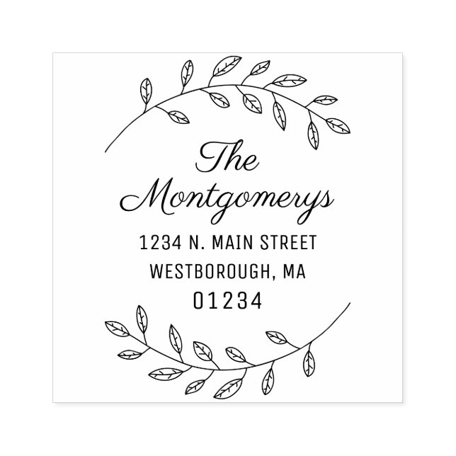 Carimbo De Borracha Retornar Script de Endereço Botânico Crie seu (Impressão)