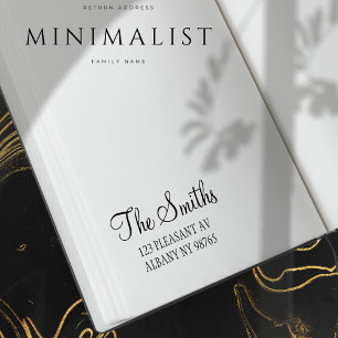 Carimbo De Borracha Retorno do Endereço Moderno Minimalista do Nome da