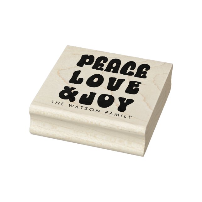 Carimbo De Borracha Retro Groovy Peace Love Joy Holiday (Carimbo)
