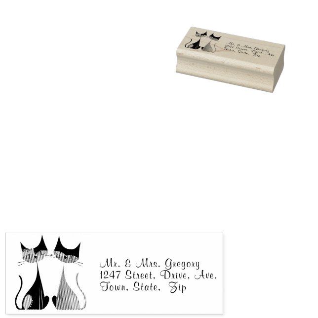 Carimbo De Borracha Retro Vintage Cats El Gato (Carimbado)