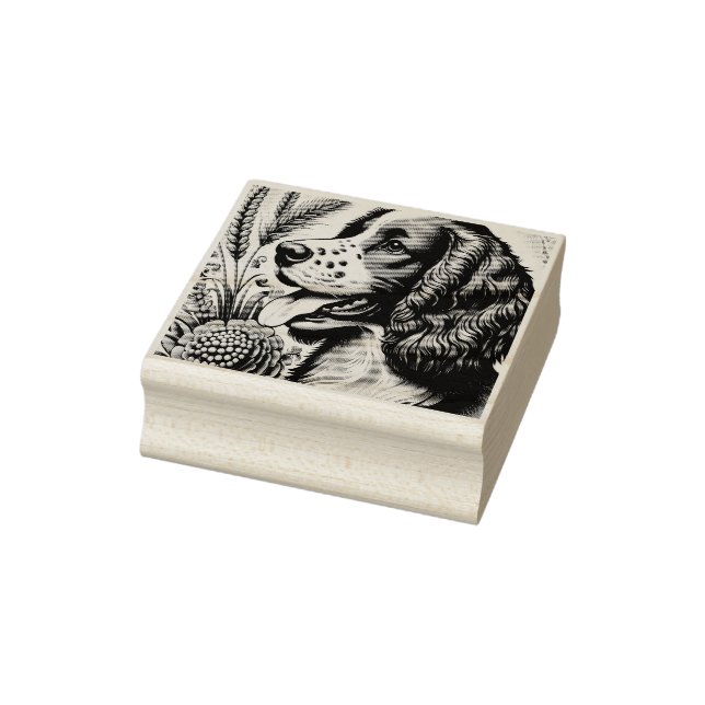 Carimbo De Borracha Retro Welsh Springer Spaniel Brown White Art (Carimbo)